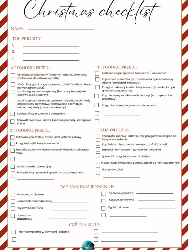 Ola Kanofocka, Christmas checklist